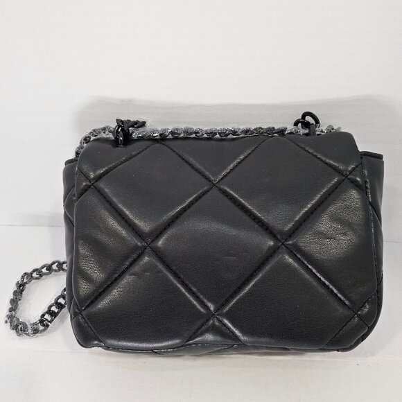 Gilda Paris Black Soft Quilted Studded Messenger Bag/Crossbody NWT - Picture 6 of 13